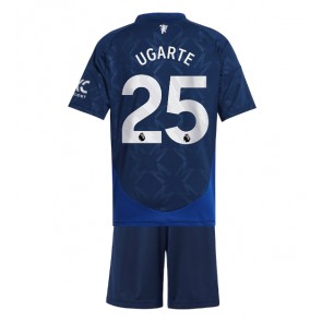 Manchester United Manuel Ugarte #25 Venkovní dres komplet pro Děti 2024-25 Krátkým Rukávem (+ Krátké kalhoty)