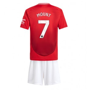 Manchester United Mason Mount #7 Domácí dres komplet pro Děti 2024-25 Krátkým Rukávem (+ Krátké kalhoty)