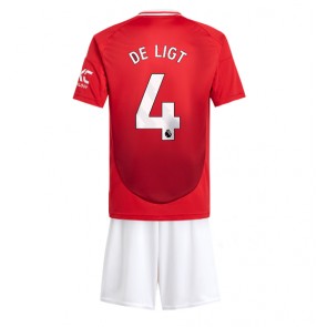 Manchester United Matthijs de Ligt #4 Domácí dres komplet pro Děti 2024-25 Krátkým Rukávem (+ Krátké kalhoty)