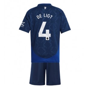 Manchester United Matthijs de Ligt #4 Venkovní dres komplet pro Děti 2024-25 Krátkým Rukávem (+ Krátké kalhoty)