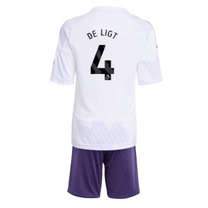 Manchester United Matthijs de Ligt #4 Venkovní dres komplet pro Děti 2025-26 Krátkým Rukávem (+ Krátké kalhoty)