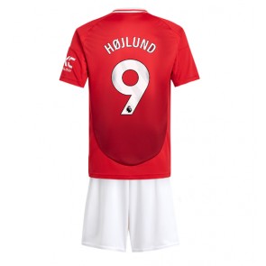 Manchester United Rasmus Hojlund #9 Domácí dres komplet pro Děti 2024-25 Krátkým Rukávem (+ Krátké kalhoty)