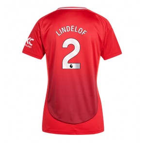 Manchester United Victor Lindelof #2 Domácí Dres pro Dámy 2024-25 Krátkým Rukávem