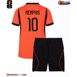 Nizozemsko Memphis Depay #10 Domácí dres komplet pro Děti MS 2026 Krátkým Rukávem (+ Krátké kalhoty)