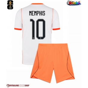 Nizozemsko Memphis Depay #10 Venkovní dres komplet pro Děti MS 2026 Krátkým Rukávem (+ Krátké kalhoty)