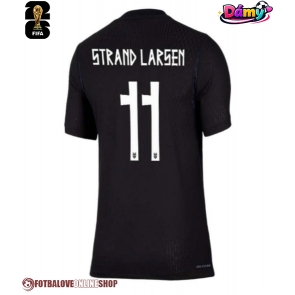 Norsko Jorgen Strand Larsen #11 Venkovní Dres pro Dámy MS 2026 Krátkým Rukávem