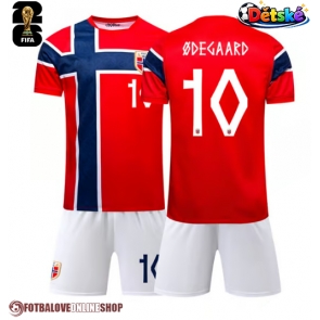 Norsko Martin Odegaard #10 Domácí dres komplet pro Děti MS 2026 Krátkým Rukávem (+ Krátké kalhoty)