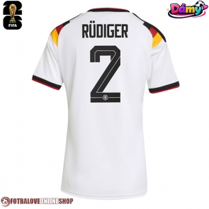 Německo Antonio Rudiger #2 Domácí Dres pro Dámy MS 2026 Krátkým Rukávem