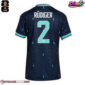 Německo Antonio Rudiger #2 Venkovní Dres pro Dámy MS 2026 Krátkým Rukávem