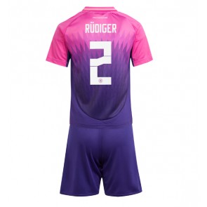 Německo Antonio Rudiger #2 Venkovní dres komplet pro Děti ME 2024 Krátkým Rukávem (+ Krátké kalhoty)