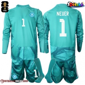 Německo Manuel Neuer #1 Brankář Domácí dres komplet pro Děti MS 2026 Dlouhým Rukávem (+ Krátké kalhoty)