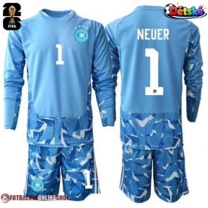Německo Manuel Neuer #1 Brankář Venkovní dres komplet pro Děti MS 2026 Dlouhým Rukávem (+ Krátké kalhoty)