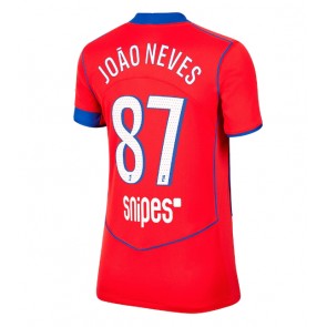 Paris Saint-Germain Joao Neves #87 Alternativní Dres pro Dámy 2025-26 Krátkým Rukávem Paris Saint-Germain Joao Neves #87 Alternativní Dres pro Dámy 2025-26 Krátkým Rukávem