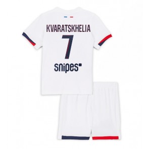 Paris Saint-Germain Khvicha Kvaratskhelia #7 Venkovní dres komplet pro Děti 2025-26 Krátkým Rukávem (+ Krátké kalhoty)