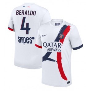 Paris Saint-Germain Lucas Beraldo #4 Venkovní Dres 2025-26 Krátkým Rukávem Paris Saint-Germain Lucas Beraldo #4 Venkovní Dres 2025-26 Krátkým Rukávem