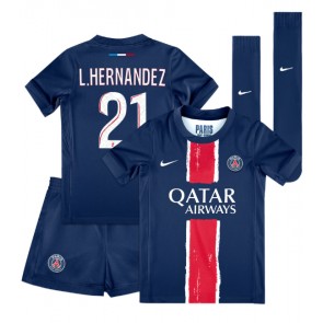 Paris Saint-Germain Lucas Hernandez #21 Domácí dres komplet pro Děti 2024-25 Krátkým Rukávem (+ Krátké kalhoty)