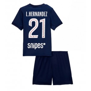 Paris Saint-Germain Lucas Hernandez #21 Domácí dres komplet pro Děti 2025-26 Krátkým Rukávem (+ Krátké kalhoty)