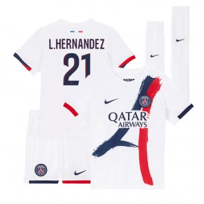 Paris Saint-Germain Lucas Hernandez #21 Venkovní dres komplet pro Děti 2024-25 Krátkým Rukávem (+ Krátké kalhoty)