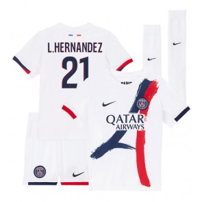 Paris Saint-Germain Lucas Hernandez #21 Venkovní dres komplet pro Děti 2025-26 Krátkým Rukávem (+ Krátké kalhoty)