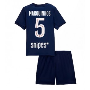 Paris Saint-Germain Marquinhos #5 Domácí dres komplet pro Děti 2025-26 Krátkým Rukávem (+ Krátké kalhoty)