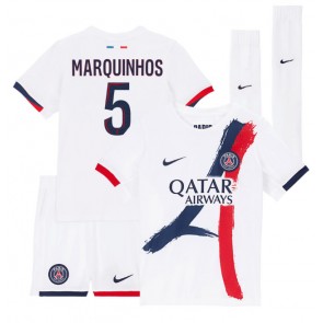 Paris Saint-Germain Marquinhos #5 Venkovní dres komplet pro Děti 2025-26 Krátkým Rukávem (+ Krátké kalhoty)