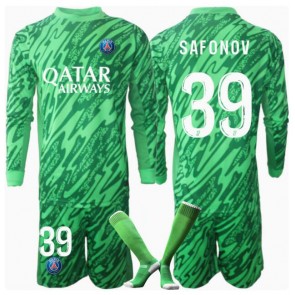 Paris Saint-Germain Matvei Safonov #39 Brankář Domácí dres komplet pro Děti 2024-25 Dlouhým Rukávem (+ Krátké kalhoty)