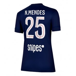 Paris Saint-Germain Nuno Mendes #25 Domácí Dres pro Dámy 2025-26 Krátkým Rukávem
