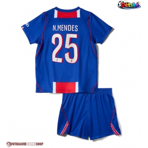 Paris Saint-Germain Nuno Mendes #25 Domácí dres komplet pro Děti 2026-27 Krátkým Rukávem (+ Krátké kalhoty)