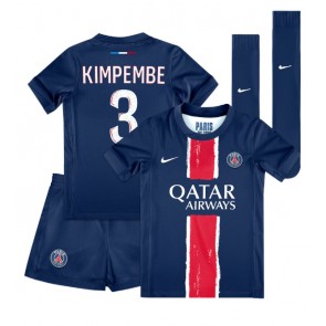 Paris Saint-Germain Presnel Kimpembe #3 Domácí dres komplet pro Děti 2024-25 Krátkým Rukávem (+ Krátké kalhoty)