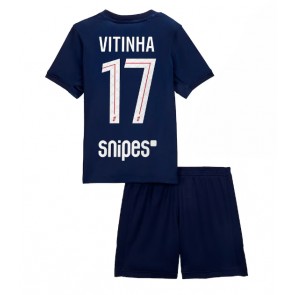 Paris Saint-Germain Vitinha #17 Domácí dres komplet pro Děti 2025-26 Krátkým Rukávem (+ Krátké kalhoty)