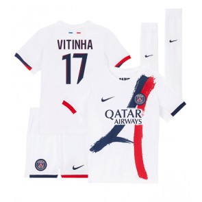 Paris Saint-Germain Vitinha #17 Venkovní dres komplet pro Děti 2024-25 Krátkým Rukávem (+ Krátké kalhoty)
