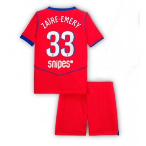 Paris Saint-Germain Warren Zaire-Emery #33 Alternativní dres komplet pro Děti 2025-26 Krátkým Rukávem (+ Krátké kalhoty)