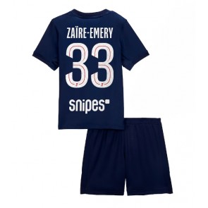 Paris Saint-Germain Warren Zaire-Emery #33 Domácí dres komplet pro Děti 2025-26 Krátkým Rukávem (+ Krátké kalhoty)