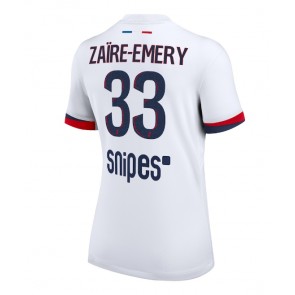Paris Saint-Germain Warren Zaire-Emery #33 Venkovní Dres pro Dámy 2025-26 Krátkým Rukávem