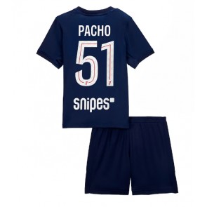 Paris Saint-Germain Willian Pacho #51 Domácí dres komplet pro Děti 2025-26 Krátkým Rukávem (+ Krátké kalhoty)