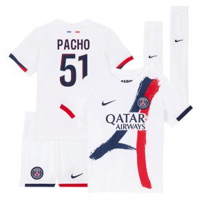 Paris Saint-Germain Willian Pacho #51 Venkovní dres komplet pro Děti 2024-25 Krátkým Rukávem (+ Krátké kalhoty)