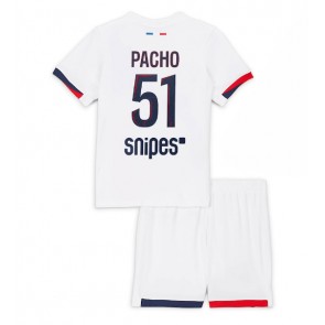 Paris Saint-Germain Willian Pacho #51 Venkovní dres komplet pro Děti 2025-26 Krátkým Rukávem (+ Krátké kalhoty)