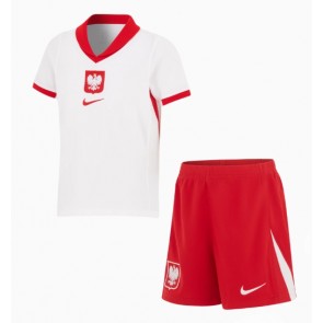 Polsko Domácí dres komplet pro Děti ME 2024 Krátkým Rukávem (+ Krátké kalhoty)