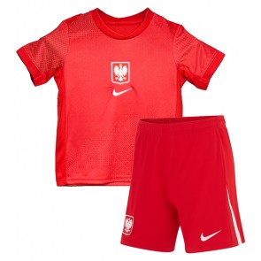 Polsko Venkovní dres komplet pro Děti ME 2024 Krátkým Rukávem (+ Krátké kalhoty)