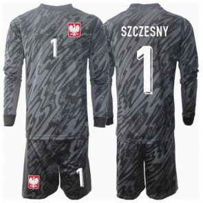 Polsko Wojciech Szczesny #1 Brankář Venkovní dres komplet pro Děti ME 2024 Dlouhým Rukávem (+ Krátké kalhoty)