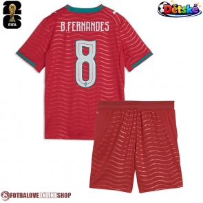 Portugalsko Bruno Fernandes #8 Domácí dres komplet pro Děti MS 2026 Krátkým Rukávem (+ Krátké kalhoty)