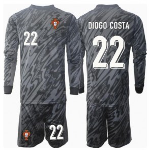 Portugalsko Diogo Costa #22 Brankář Venkovní dres komplet pro Děti ME 2024 Dlouhým Rukávem (+ Krátké kalhoty)