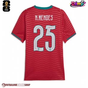 Portugalsko Nuno Mendes #25 Domácí Dres pro Dámy MS 2026 Krátkým Rukávem