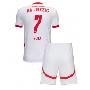 RB Leipzig Antonio Nusa #7 Domácí dres komplet pro Děti 2024-25 Krátkým Rukávem (+ Krátké kalhoty)
