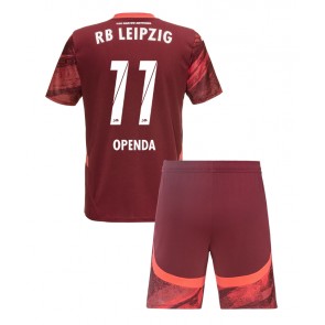 RB Leipzig Lois Openda #11 Venkovní dres komplet pro Děti 2024-25 Krátkým Rukávem (+ Krátké kalhoty)