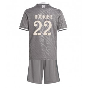 Real Madrid Antonio Rudiger #22 Alternativní dres komplet pro Děti 2024-25 Krátkým Rukávem (+ Krátké kalhoty)