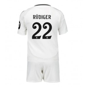 Real Madrid Antonio Rudiger #22 Domácí dres komplet pro Děti 2024-25 Krátkým Rukávem (+ Krátké kalhoty)