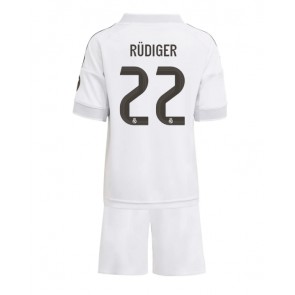 Real Madrid Antonio Rudiger #22 Domácí dres komplet pro Děti 2025-26 Krátkým Rukávem (+ Krátké kalhoty) Real Madrid Antonio Rudiger #22 Domácí dres komplet pro Děti 2025-26 Krátkým Rukávem (+ Krátké kalhoty)