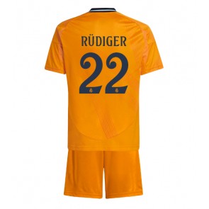 Real Madrid Antonio Rudiger #22 Venkovní dres komplet pro Děti 2024-25 Krátkým Rukávem (+ Krátké kalhoty)