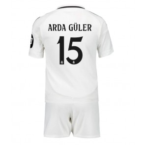 Real Madrid Arda Guler #15 Domácí dres komplet pro Děti 2024-25 Krátkým Rukávem (+ Krátké kalhoty)